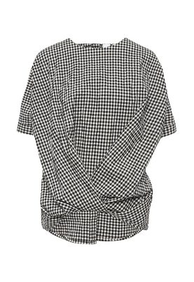 LOST INK  FOLD FRONT TEE IN GINGHAM